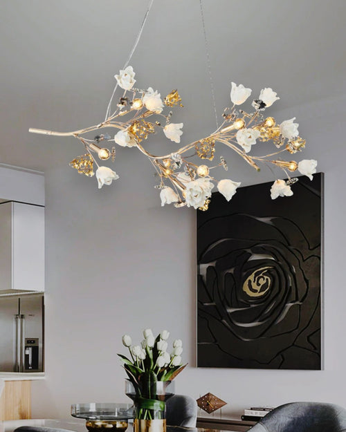Blooming Branch Floral Chandelier - 9 Bulbs